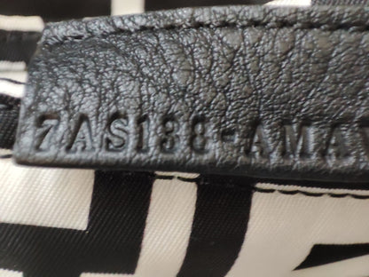 Fendi x Marc Jacobs Vitello Seta Logo Print Black & White Baguette Mini