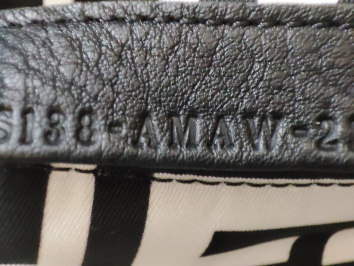 Fendi x Marc Jacobs Vitello Seta Logo Print Black & White Baguette Mini