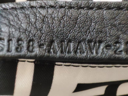 Fendi x Marc Jacobs Vitello Seta Logo Print Black & White Baguette Mini