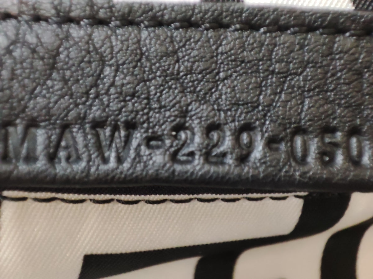 Fendi x Marc Jacobs Vitello Seta Logo Print Black & White Baguette Mini