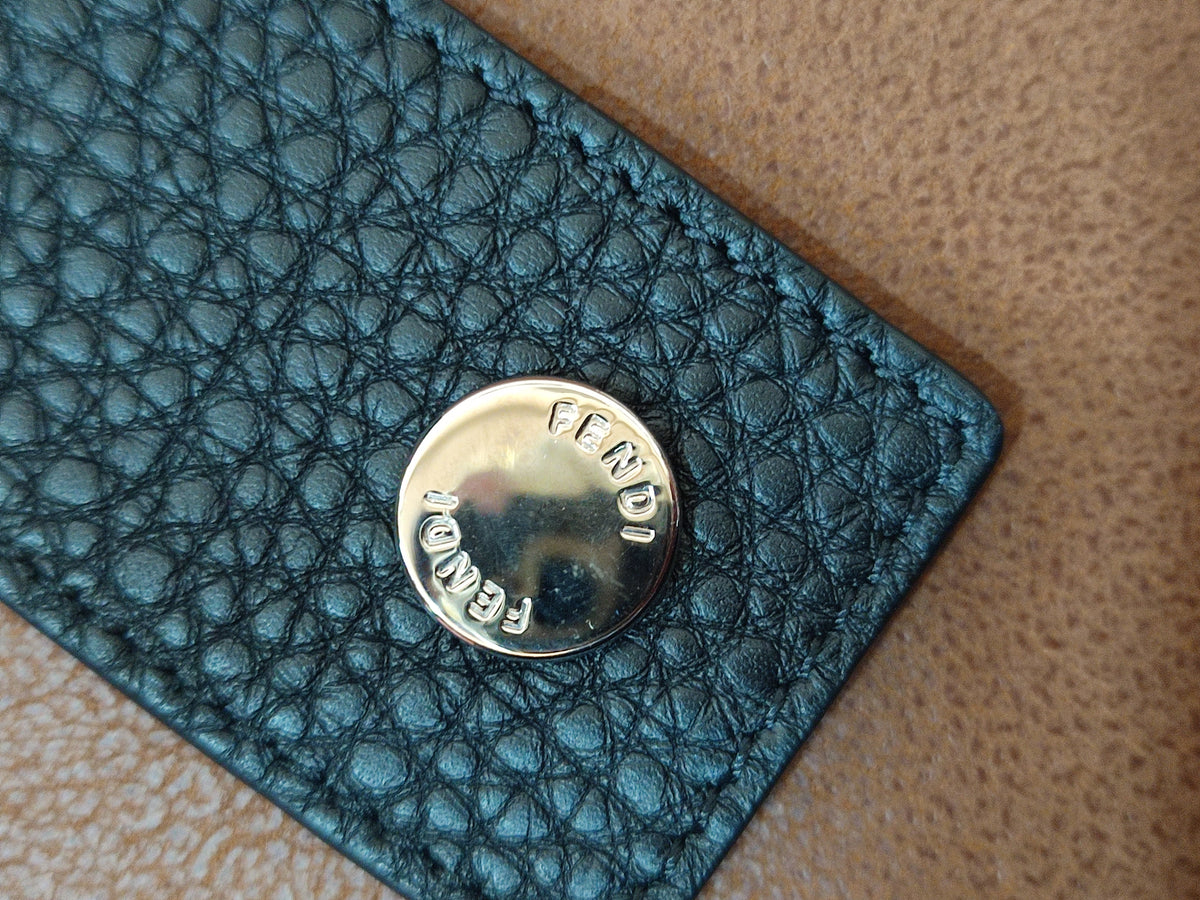 Fendi x Marc Jacobs Vitello Seta Logo Print Black & White Baguette Mini