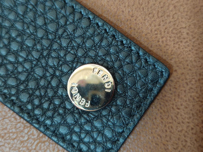 Fendi x Marc Jacobs Vitello Seta Logo Print Black & White Baguette Mini