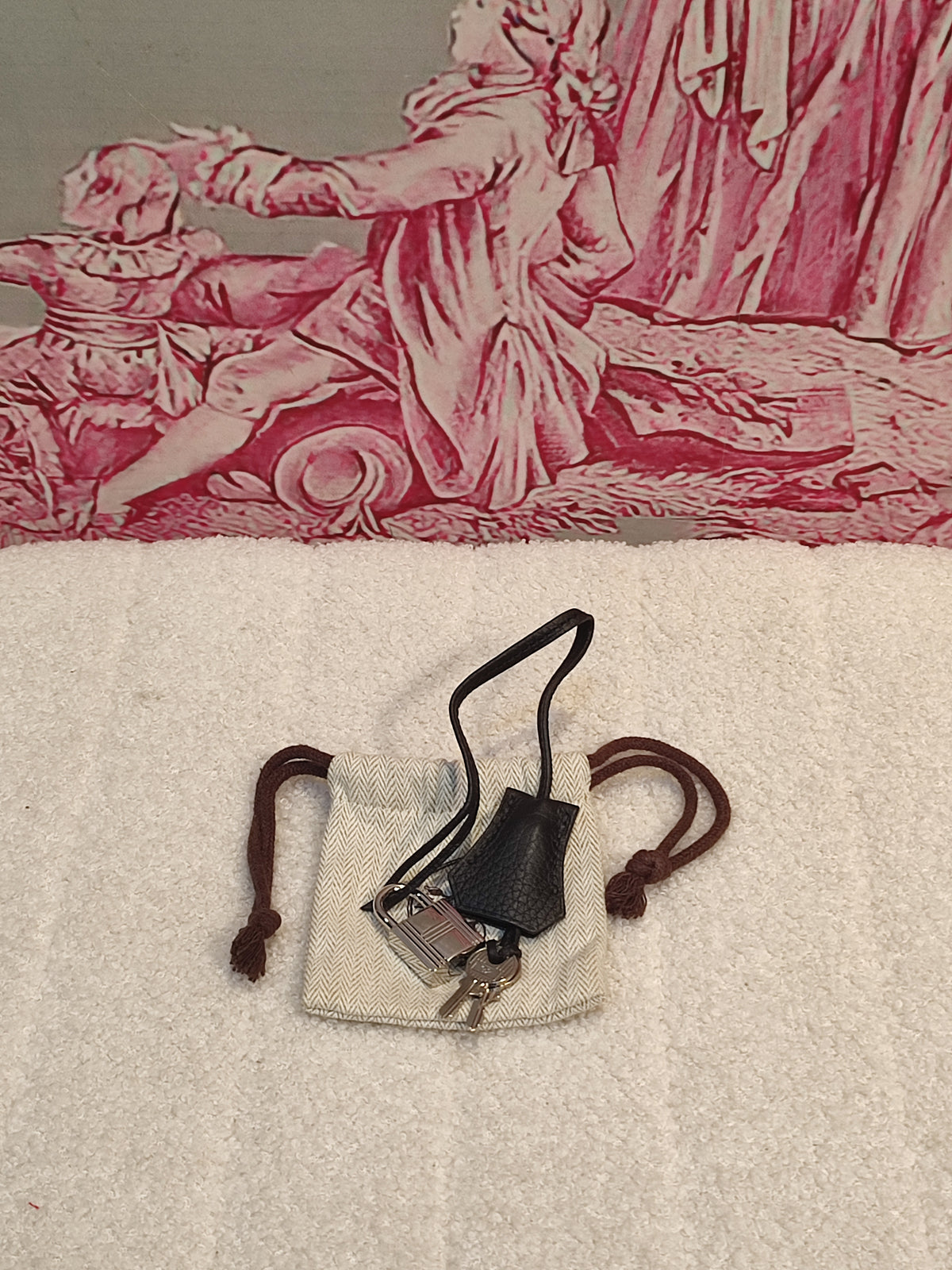 Hermes Palladium Lockset with Clochette Clemence Noir