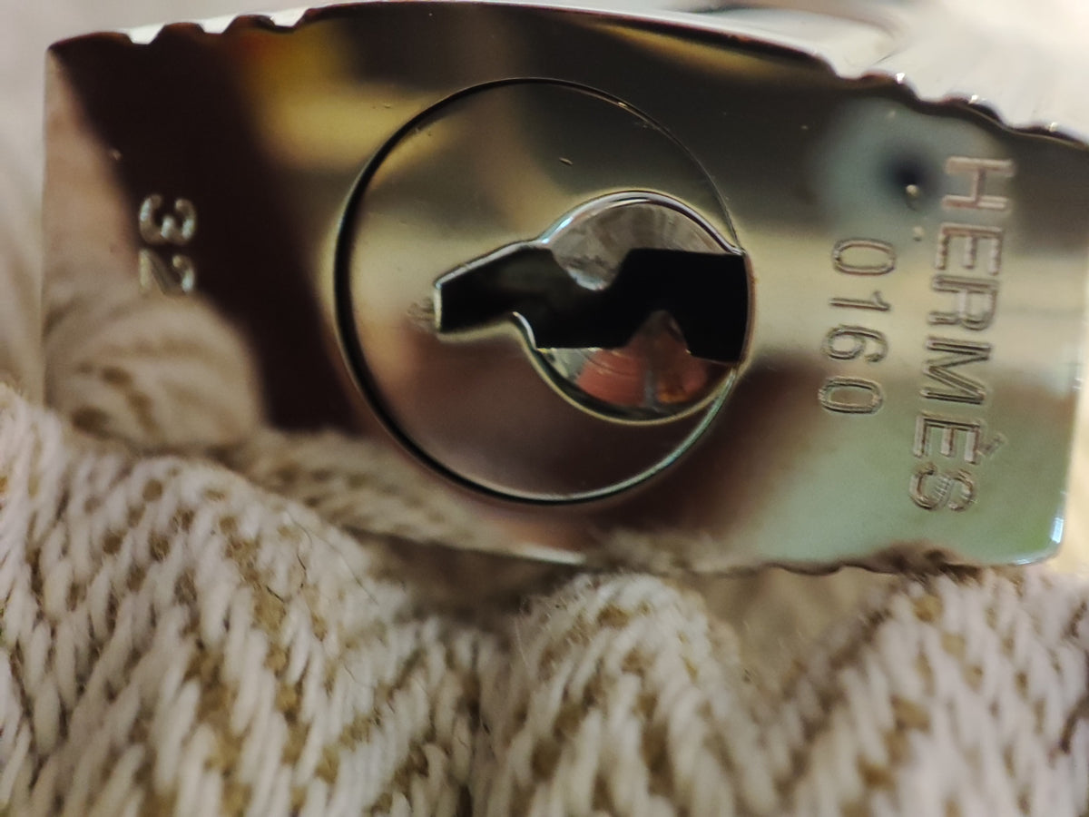 Hermes Palladium Lockset with Clochette Clemence Noir