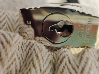 Hermes Palladium Lockset with Clochette Clemence Noir