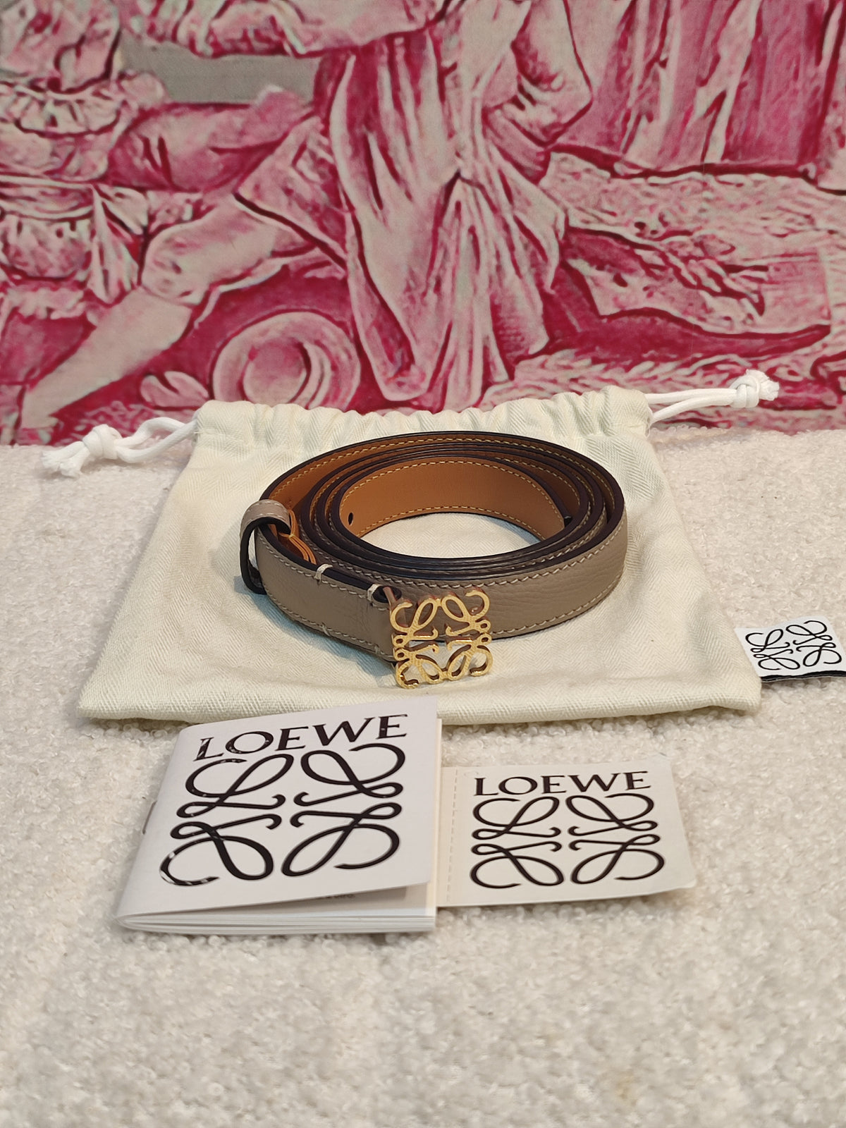 Loewe Anagram Bicolor Taupe/Brown Belt