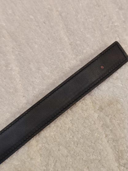 Hermes Noir/Poppy Orange Leather Belt Stamp T 2015