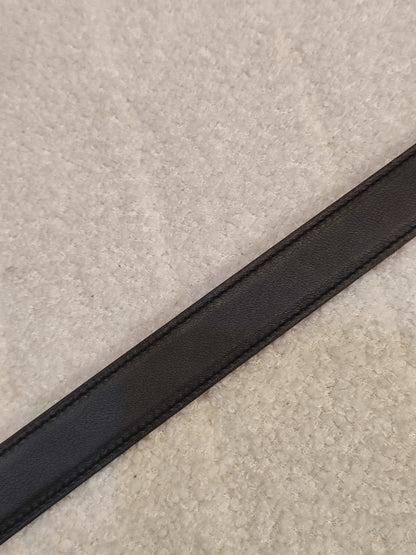 Hermes Noir/Poppy Orange Leather Belt Stamp T 2015