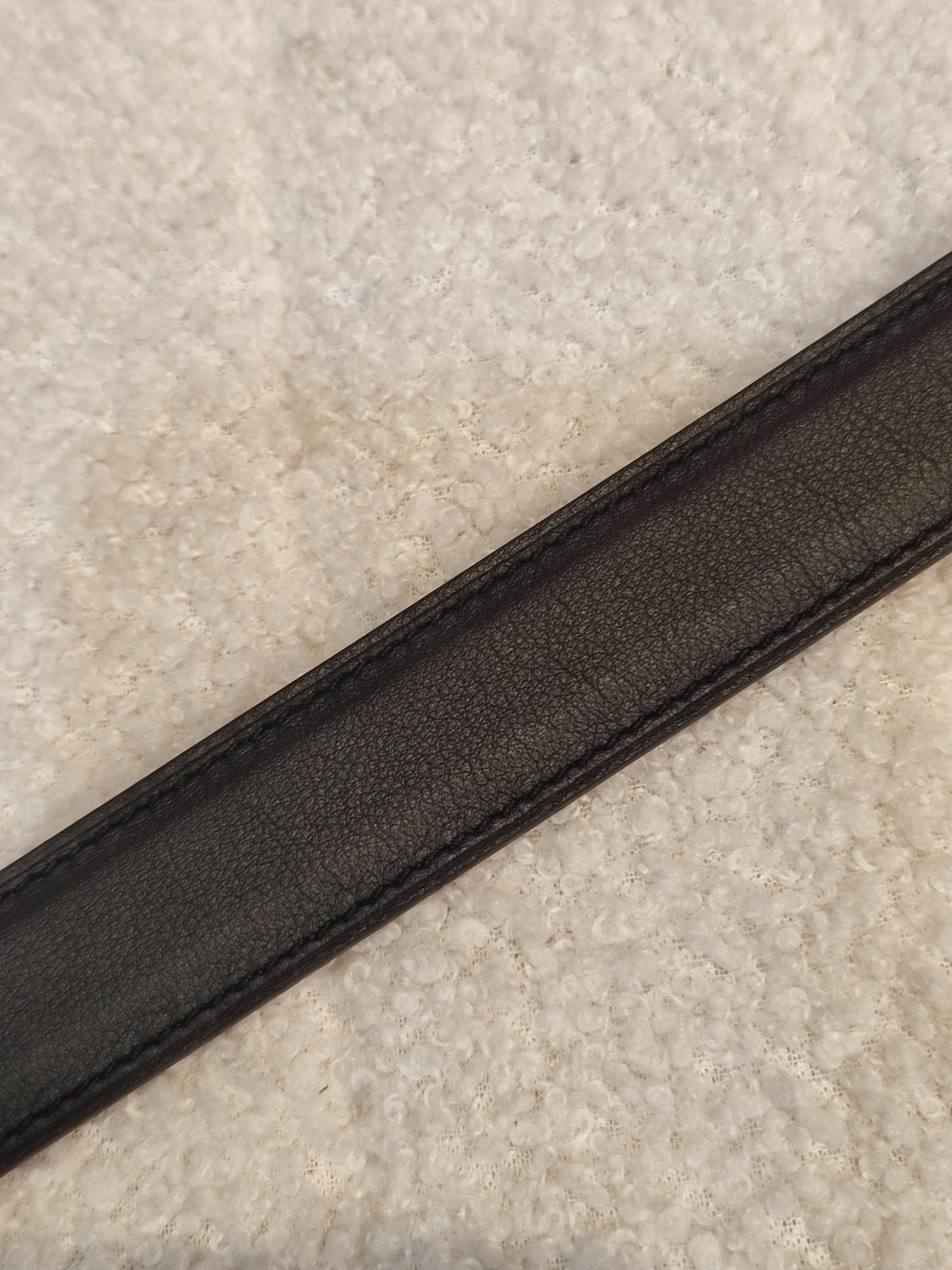 Hermes Noir/Poppy Orange Leather Belt Stamp T 2015