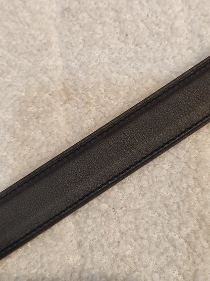 Hermes Noir/Poppy Orange Leather Belt Stamp T 2015
