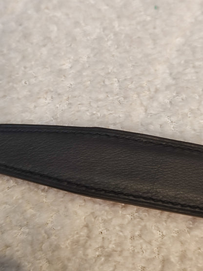 Hermes Noir/Poppy Orange Leather Belt Stamp T 2015