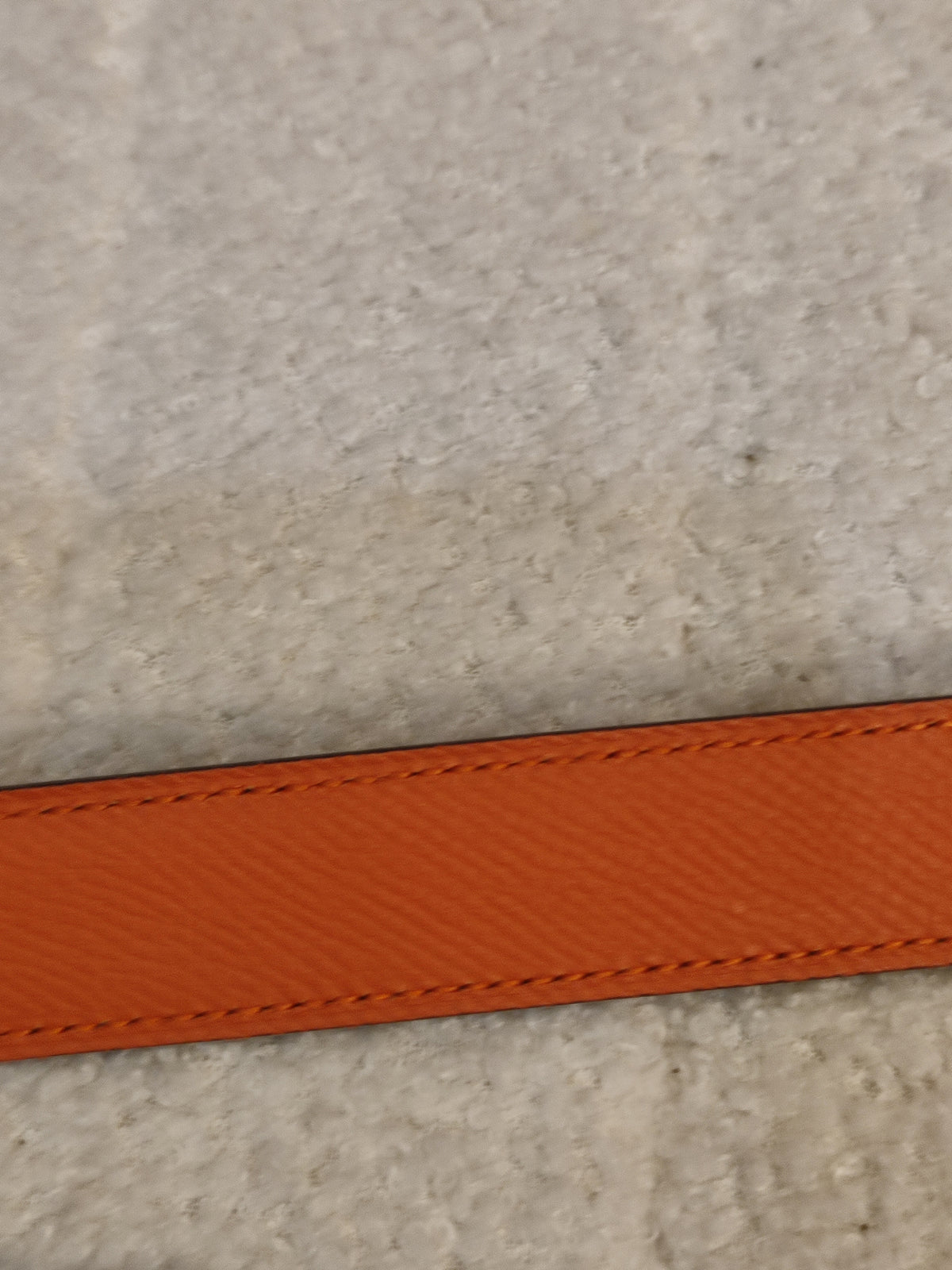 Hermes Noir/Poppy Orange Leather Belt Stamp T 2015