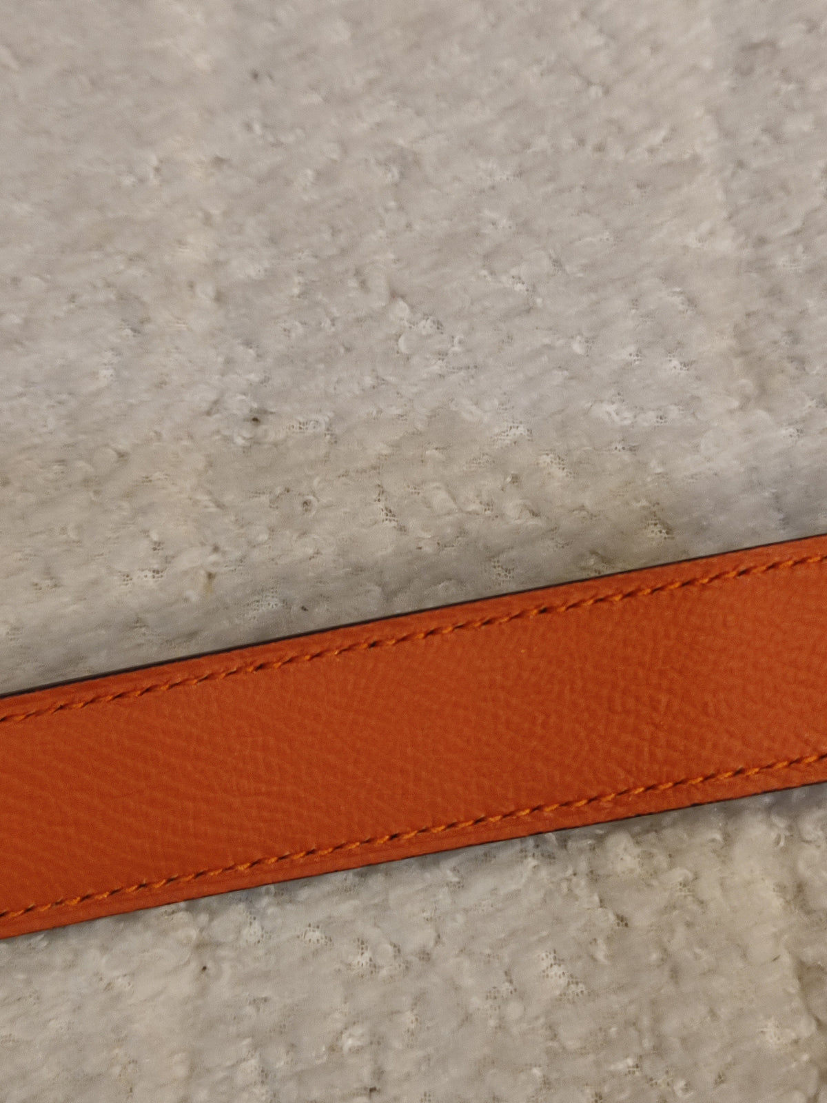 Hermes Noir/Poppy Orange Leather Belt Stamp T 2015