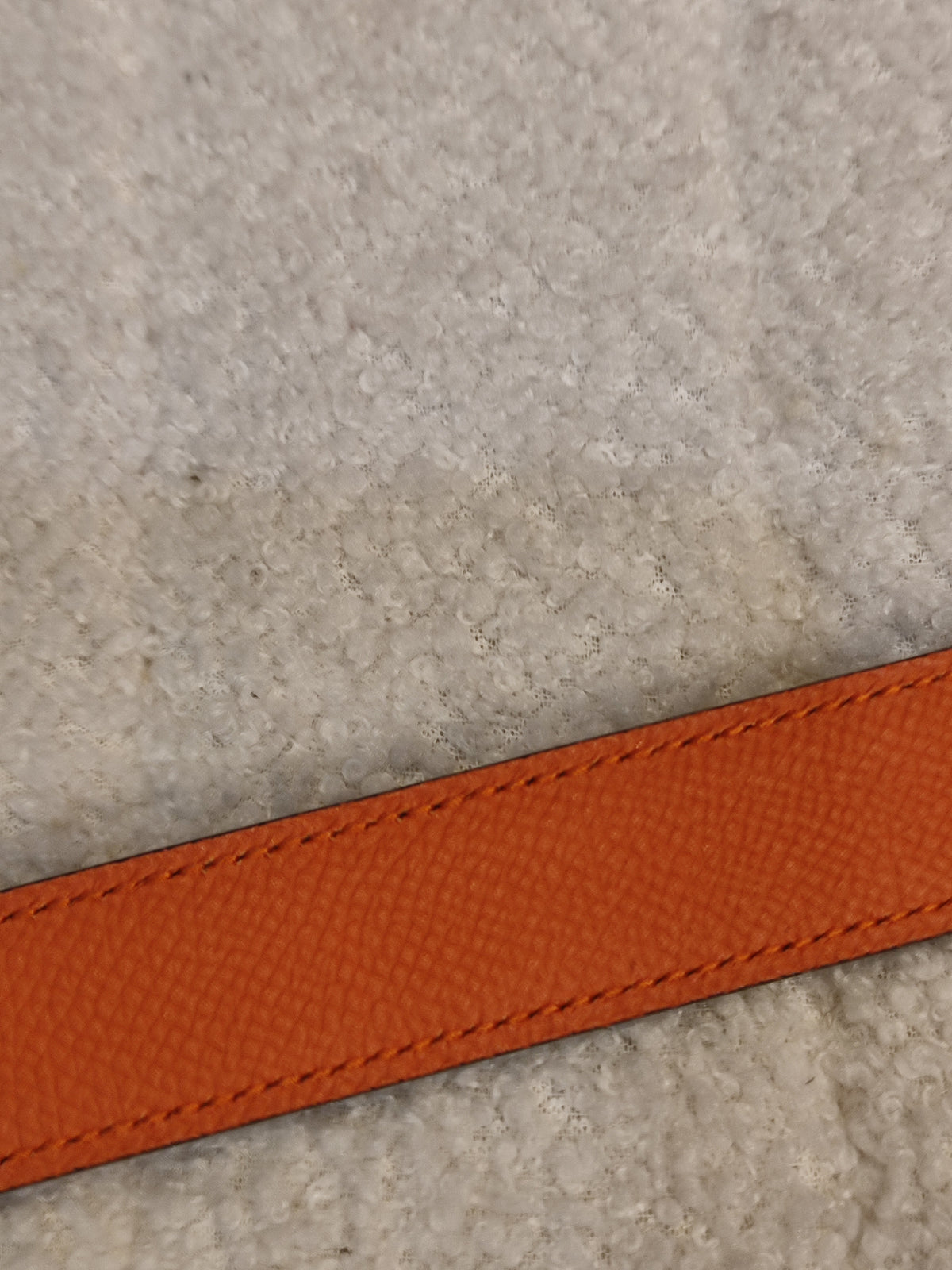 Hermes Noir/Poppy Orange Leather Belt Stamp T 2015