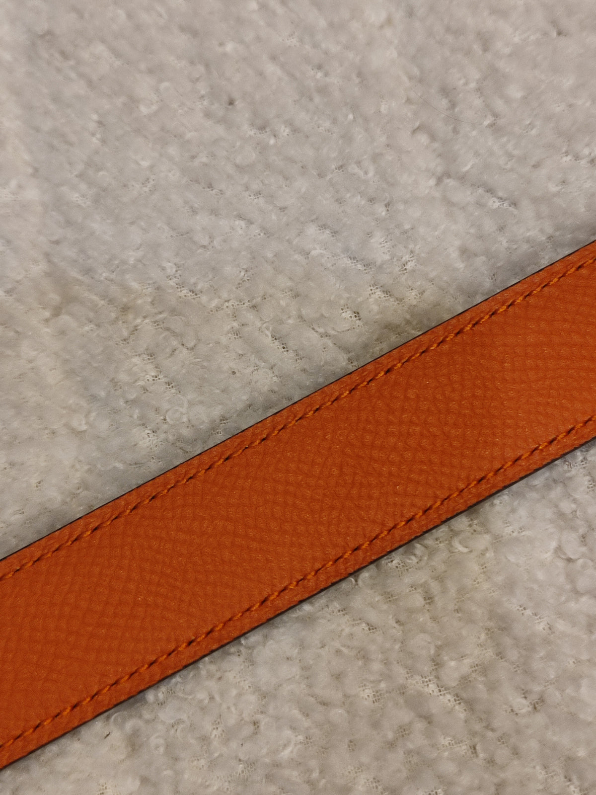 Hermes Noir/Poppy Orange Leather Belt Stamp T 2015