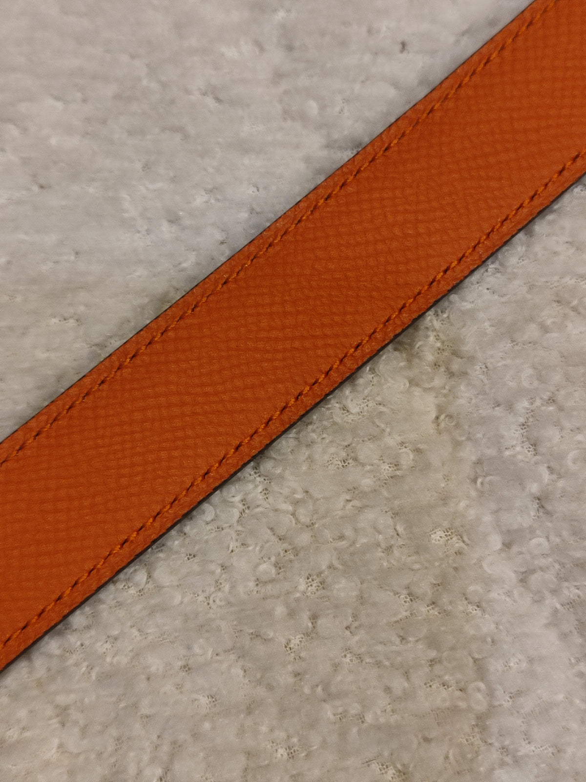 Hermes Noir/Poppy Orange Leather Belt Stamp T 2015