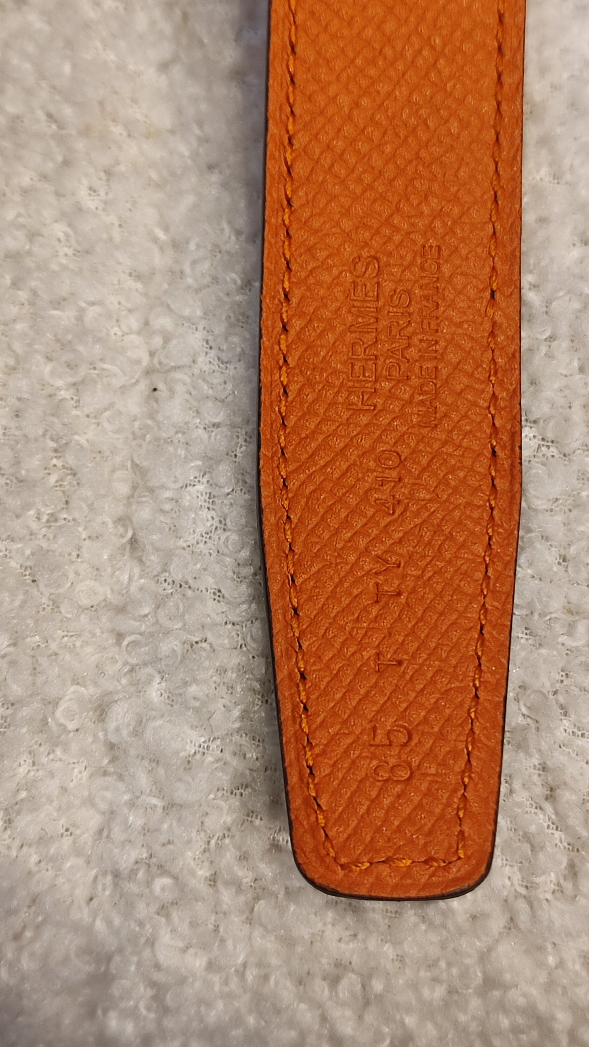 Hermes Noir/Poppy Orange Leather Belt Stamp T 2015