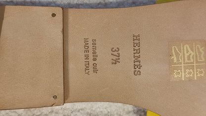 Hermes Oran Jaune/Rose Azalee Suede/Leather Size 37 1/2