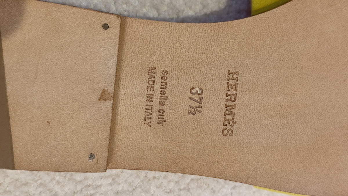 Hermes Oran Jaune/Rose Azalee Suede/Leather Size 37 1/2