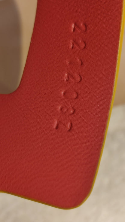 Hermes Oran Jaune/Rose Azalee Suede/Leather Size 37 1/2