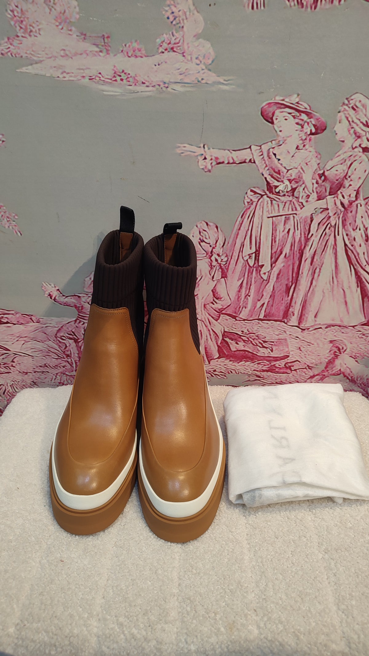 Hermes Vadrouille Chelsea Brown Ankle Boots Size 37
