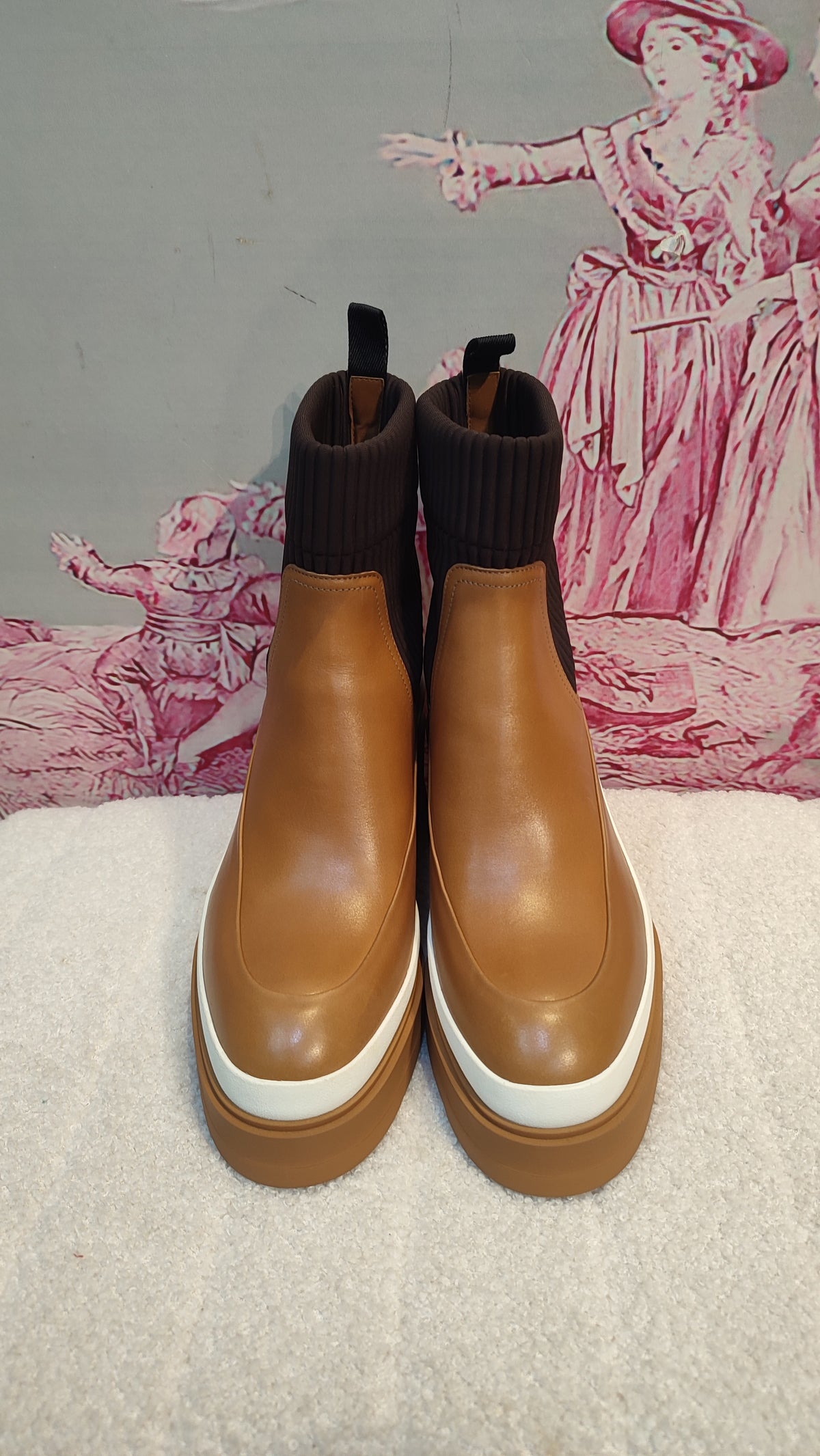 Hermes Vadrouille Chelsea Brown Ankle Boots Size 37