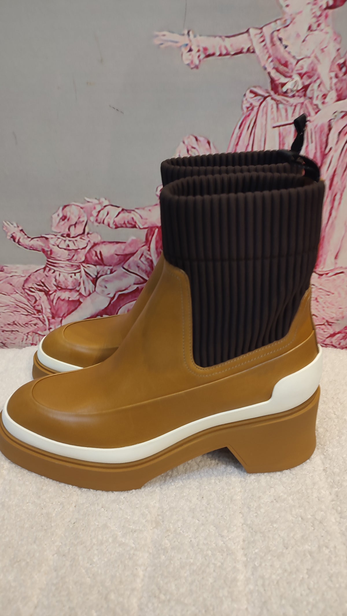 Hermes Vadrouille Chelsea Brown Ankle Boots Size 37