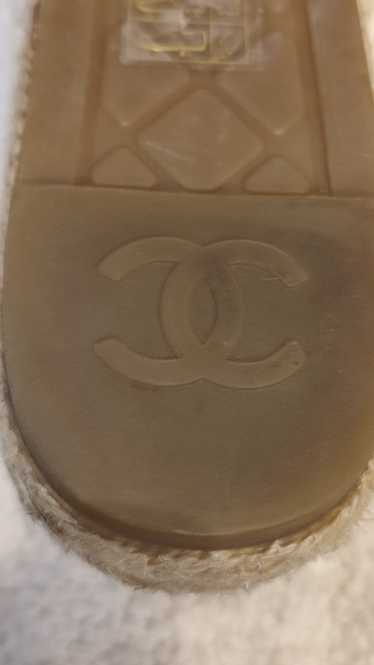 Chanel Lambskin CC Print Espadrille Black and White Size 36