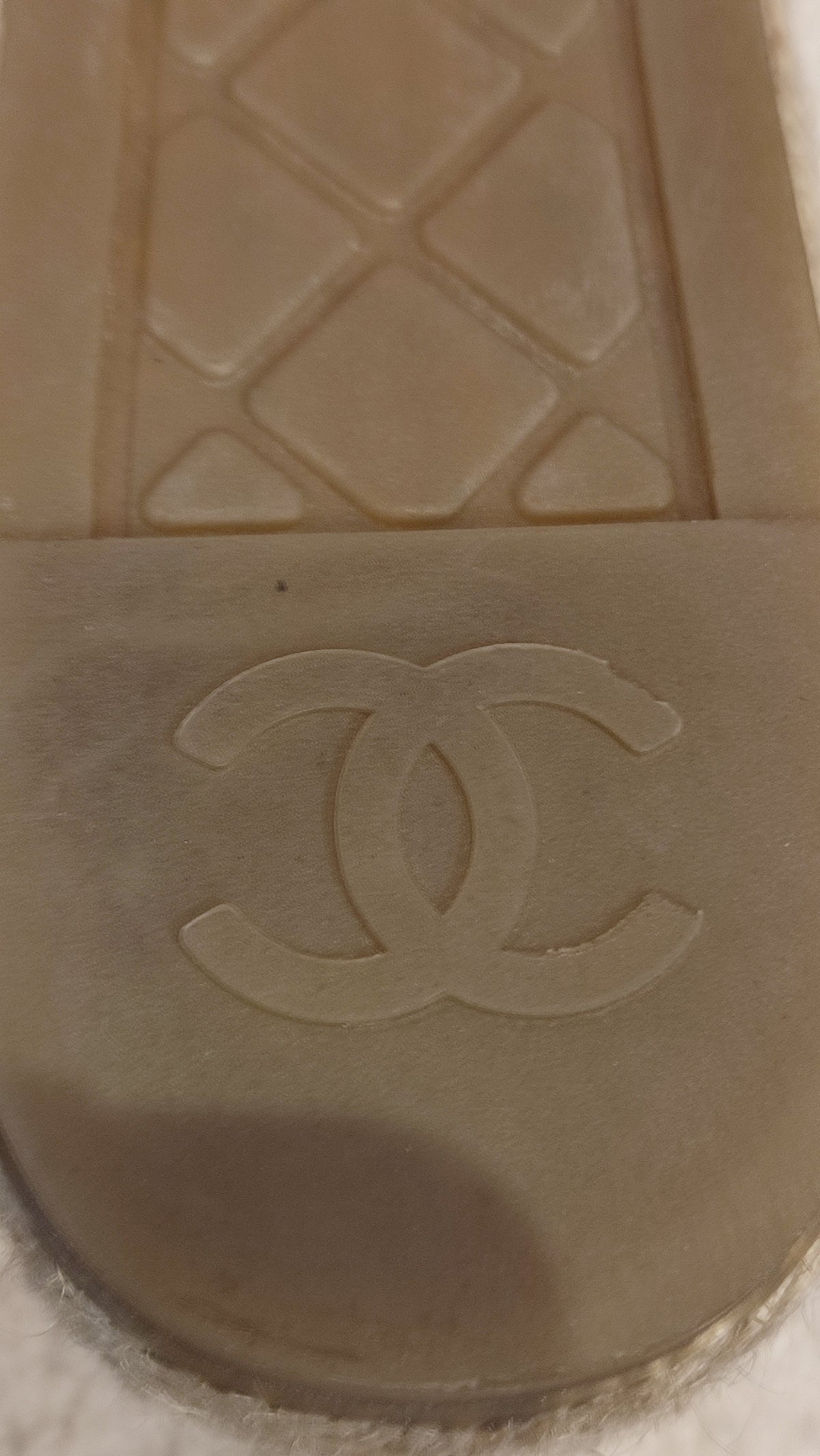 Chanel Lambskin CC Print Espadrille Black and White Size 36