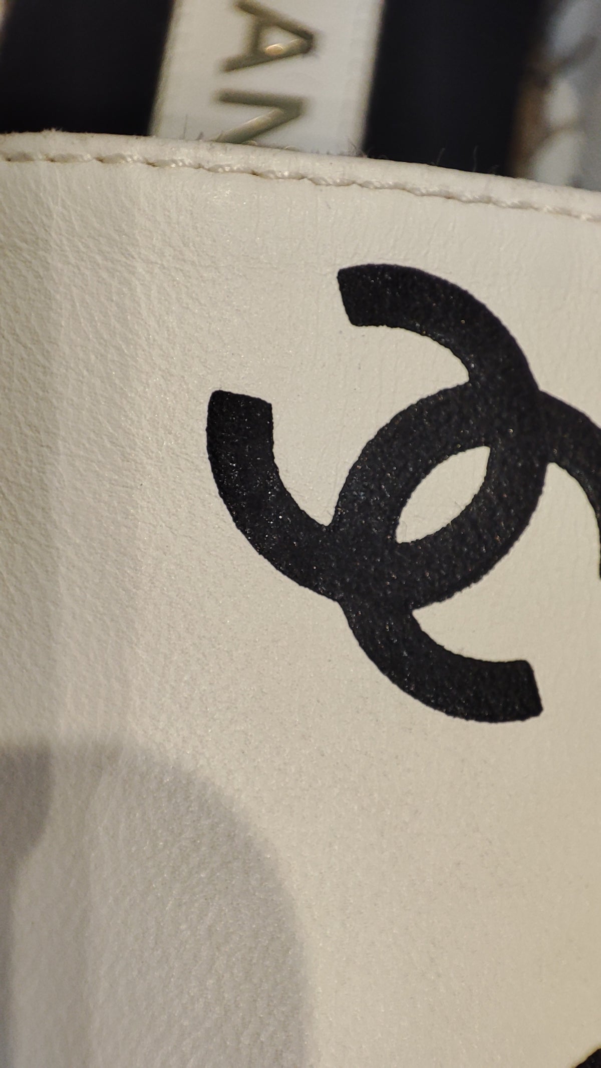 Chanel Lambskin CC Print Espadrille Black and White Size 36