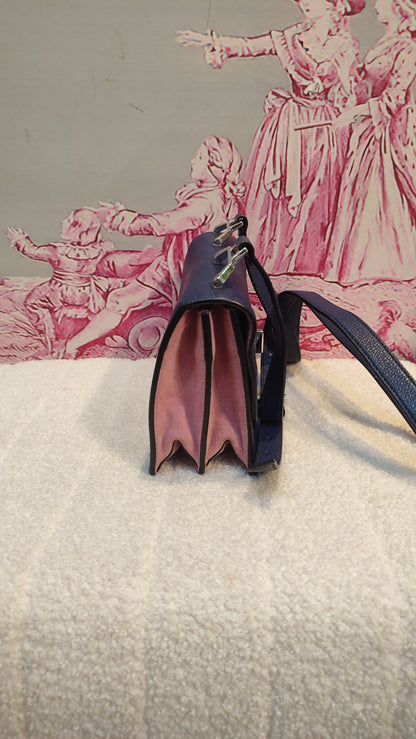Miu Miu Textured Leather/Suede Blue/Pink Bag