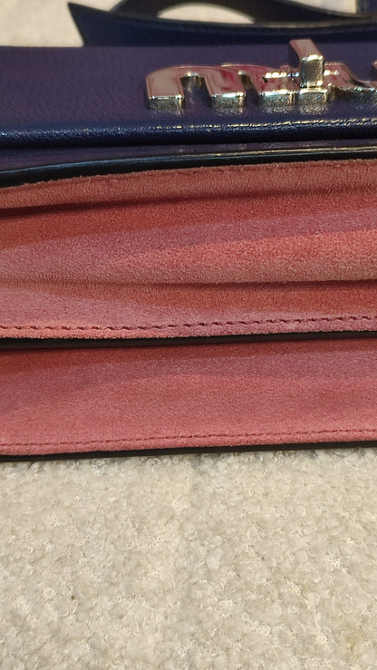 Miu Miu Textured Leather/Suede Blue/Pink Bag