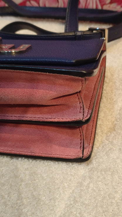 Miu Miu Textured Leather/Suede Blue/Pink Bag