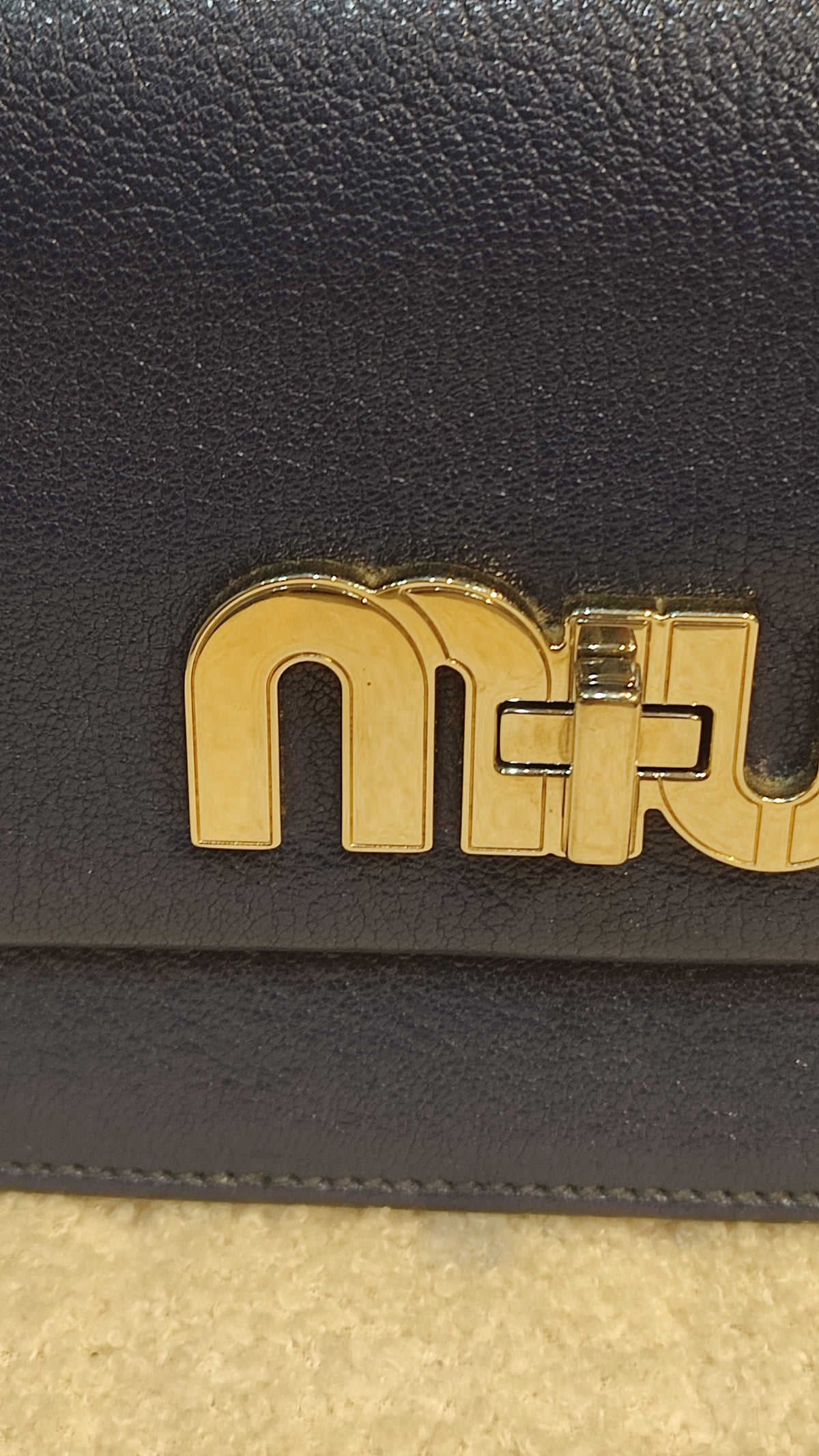 Miu Miu Textured Leather/Suede Blue/Pink Bag