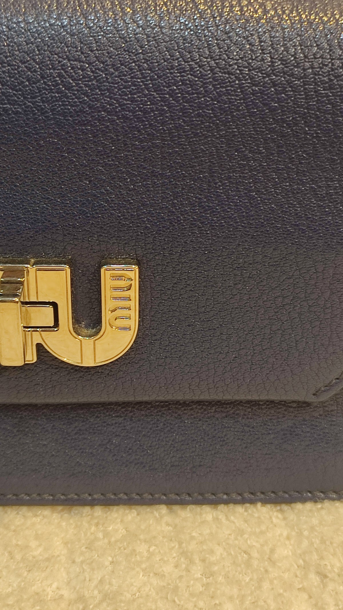 Miu Miu Textured Leather/Suede Blue/Pink Bag