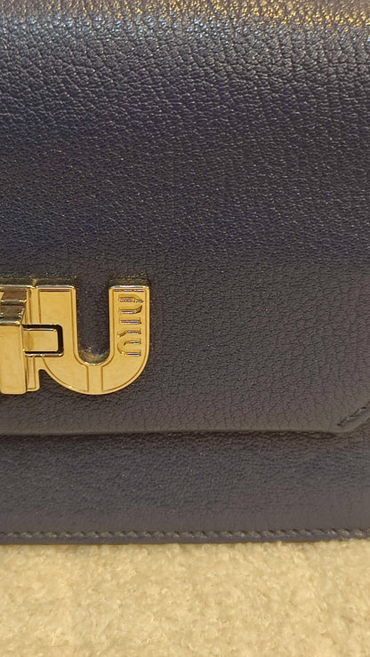 Miu Miu Textured Leather/Suede Blue/Pink Bag