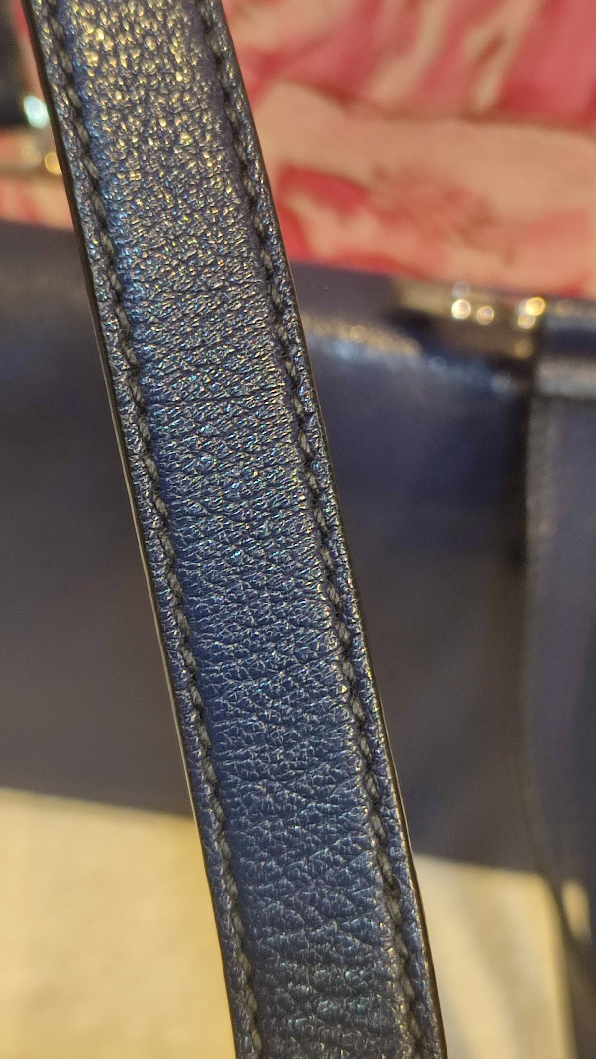 Miu Miu Textured Leather/Suede Blue/Pink Bag