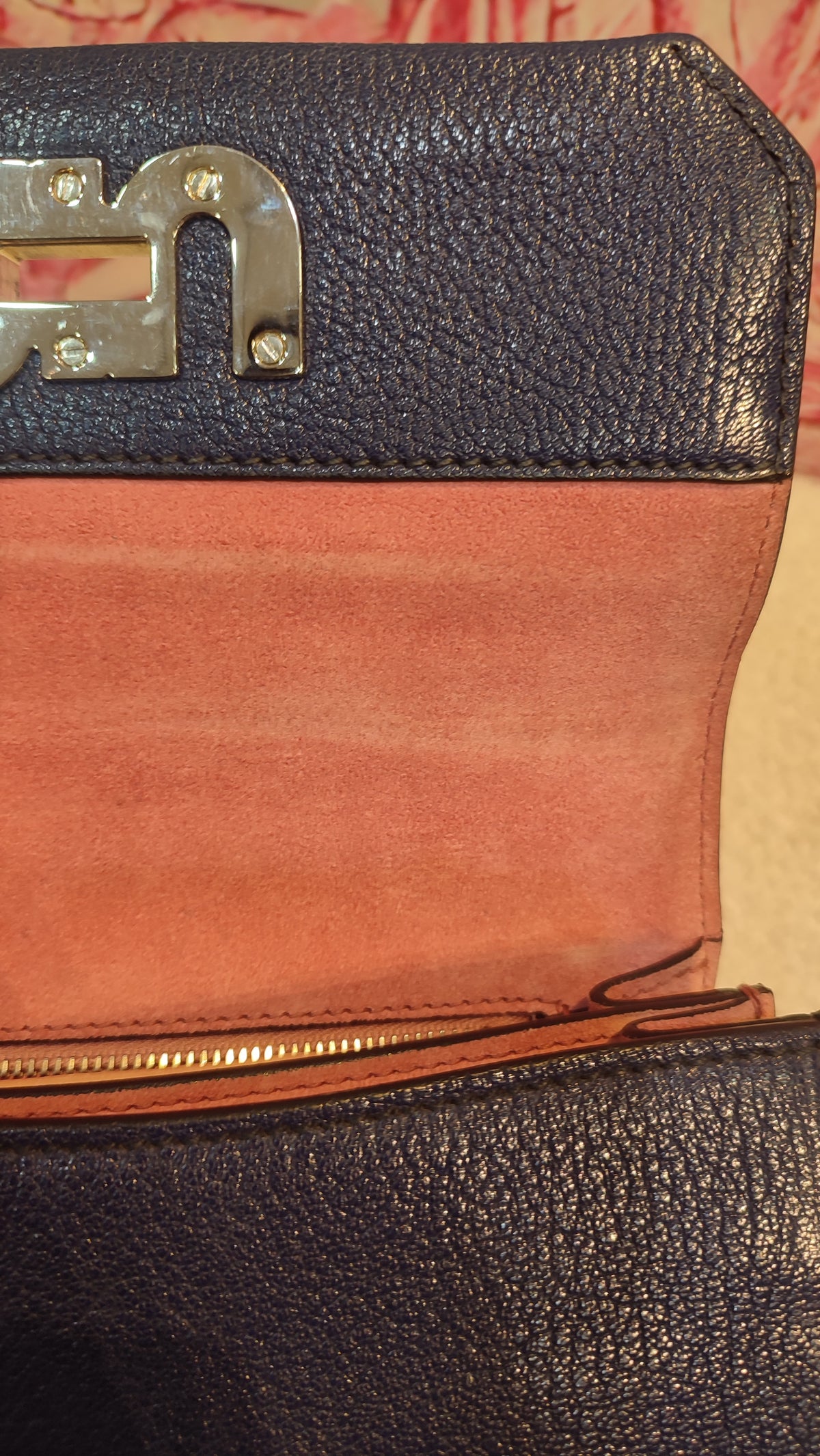 Miu Miu Textured Leather/Suede Blue/Pink Bag