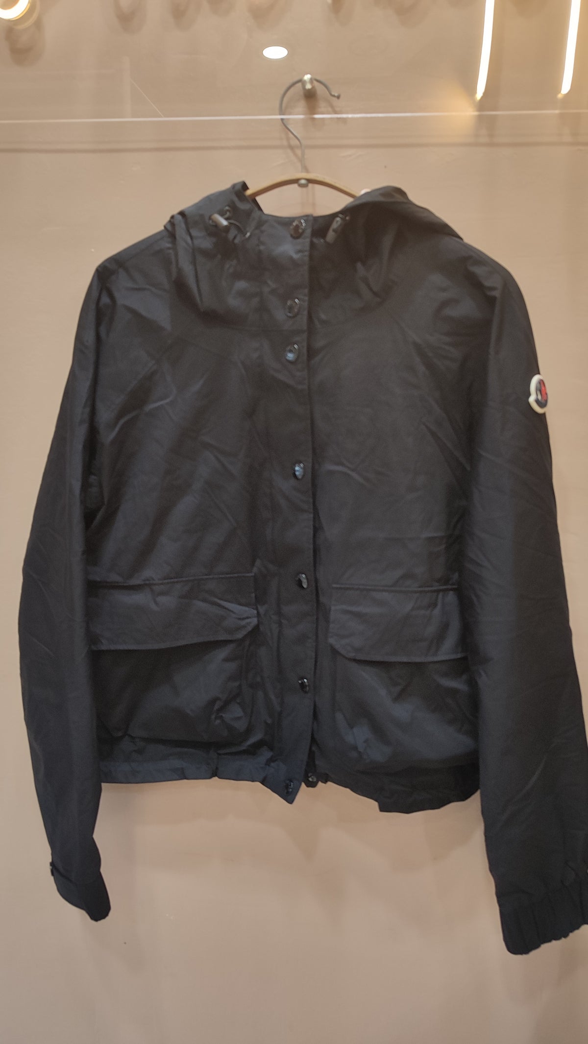 Moncler Black/Pink Hooded Jacket Size 3