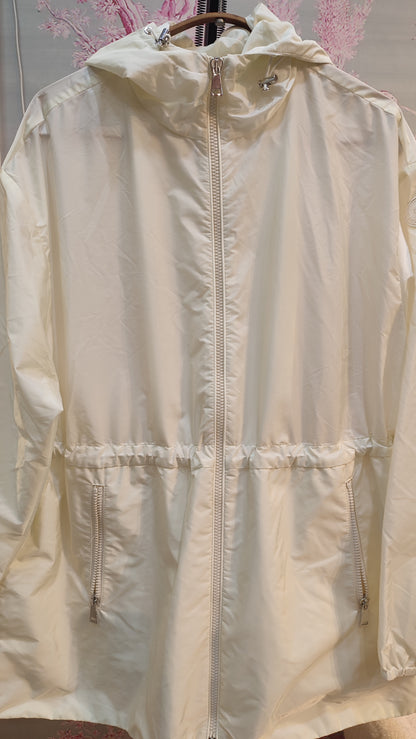 Moncler Off-White Hooded Long Jacket Size 0