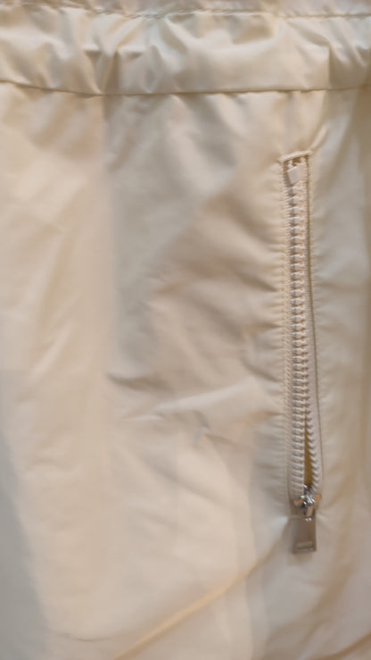 Moncler Off-White Hooded Long Jacket Size 0