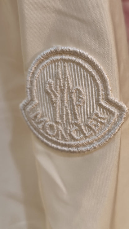Moncler Off-White Hooded Long Jacket Size 0
