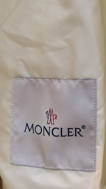 Moncler Off-White Hooded Long Jacket Size 0