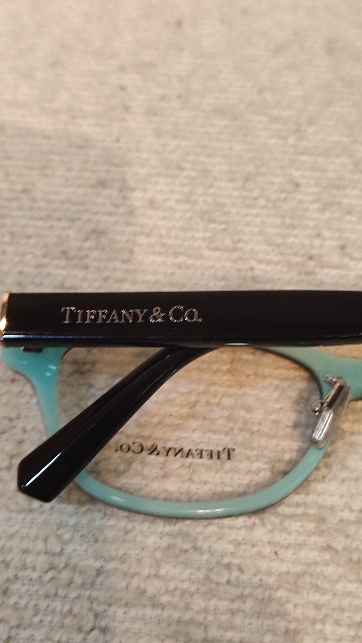 Tiffany & Co. Black/Tifany Blue Thick Frame Eyeglasses