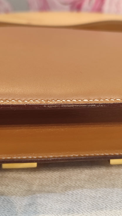 Hermes Vintage Constance 23 Chamonix Gold on Gold Stamp T Circle 1990