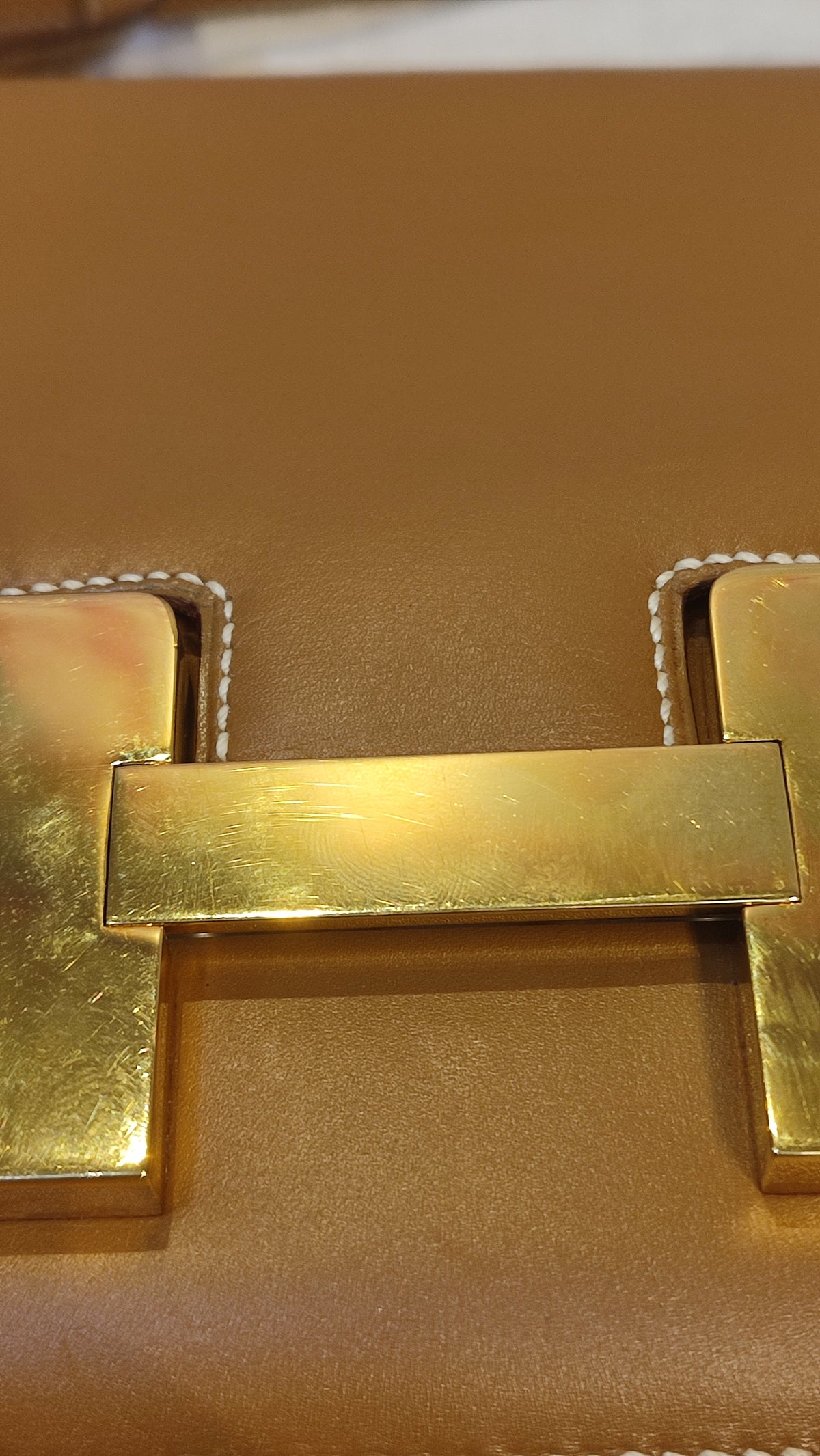 Hermes Vintage Constance 23 Chamonix Gold on Gold Stamp T Circle 1990