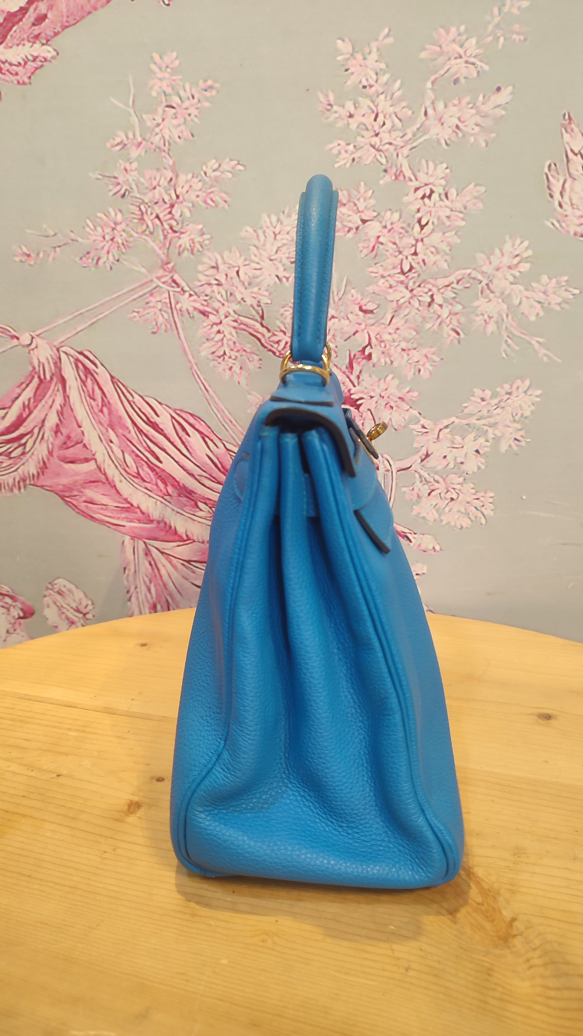 Hermes Kelly 28 Bleu Zanzibar Togo Stamp A 2017