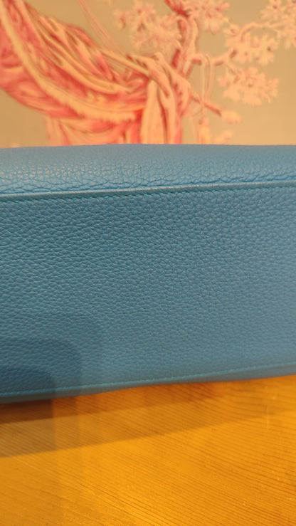 Hermes Kelly 28 Bleu Zanzibar Togo Stamp A 2017