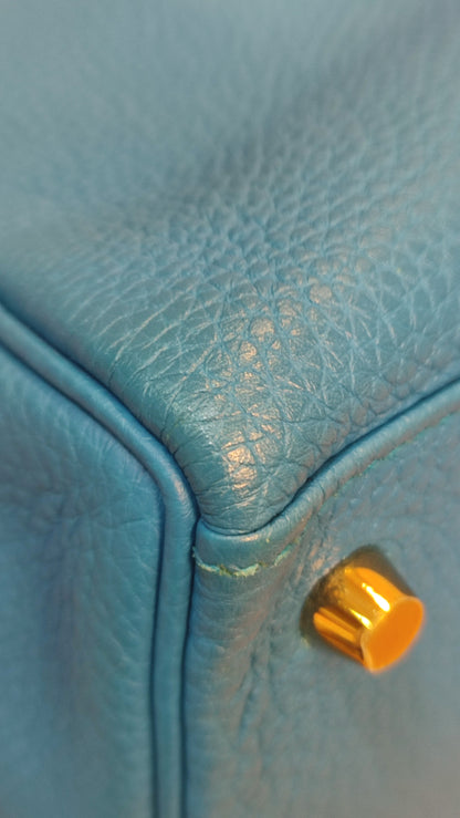 Hermes Kelly 28 Bleu Zanzibar Togo Stamp A 2017