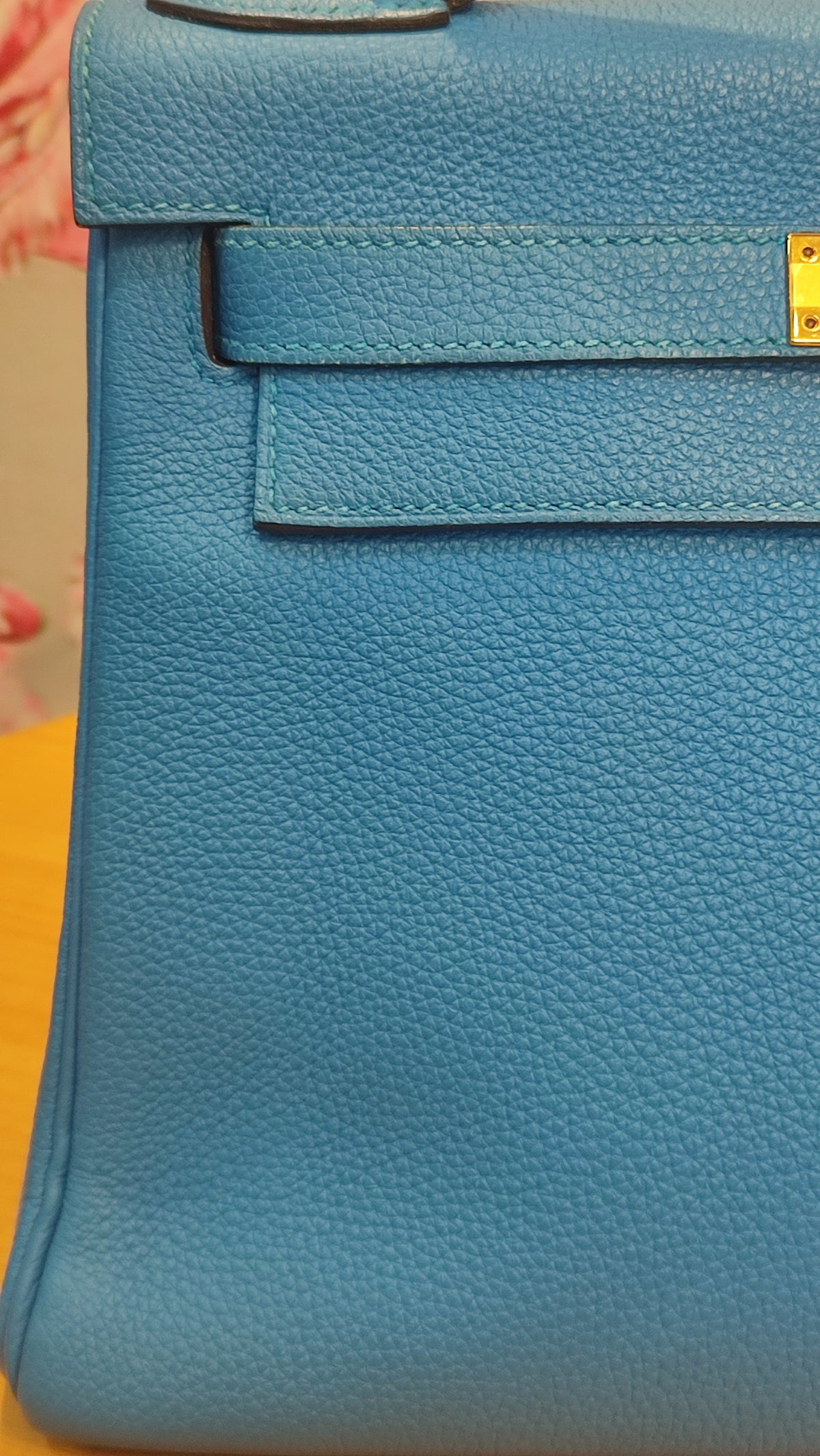 Hermes Kelly 28 Bleu Zanzibar Togo Stamp A 2017